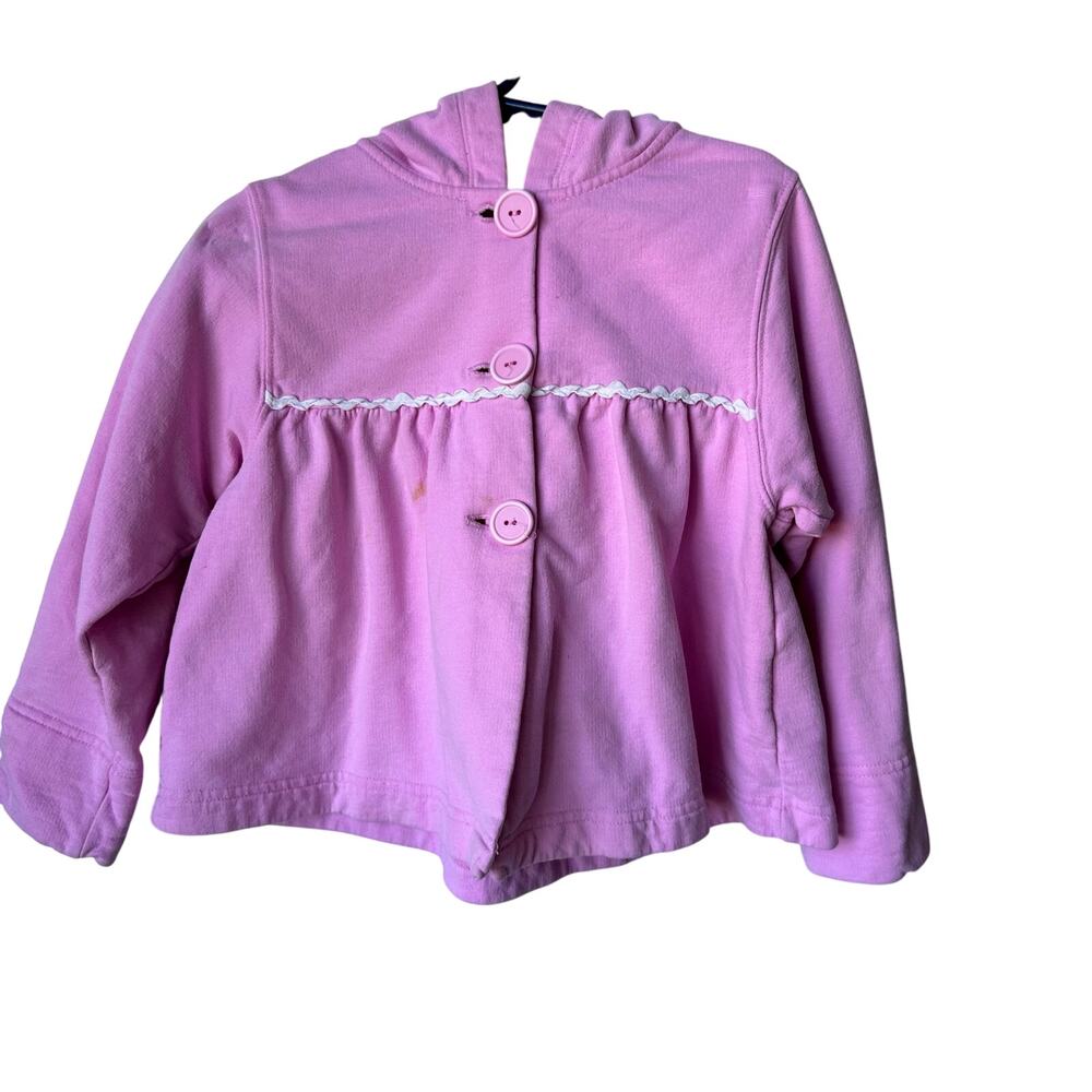 Kelly Kids Pink Hooded Button-Front Sweater - Size 3/4